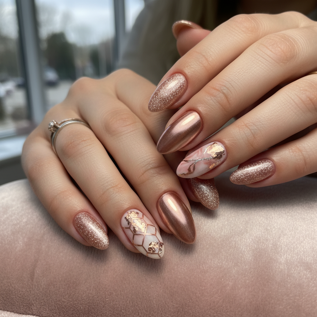 Photo-real Salon Rose Gold Nails