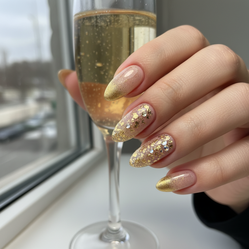 Photo-real Salon Champagne Nails