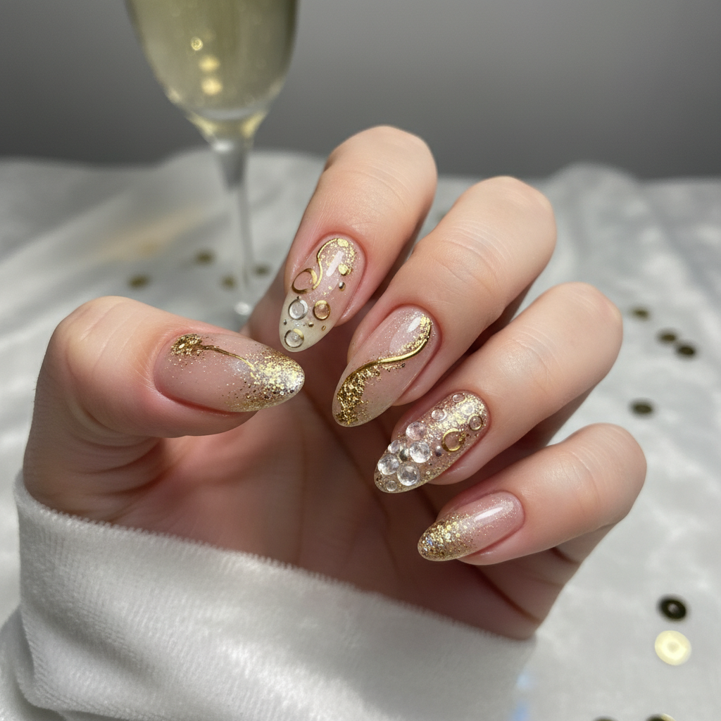 Photo-real Salon Champagne Nails