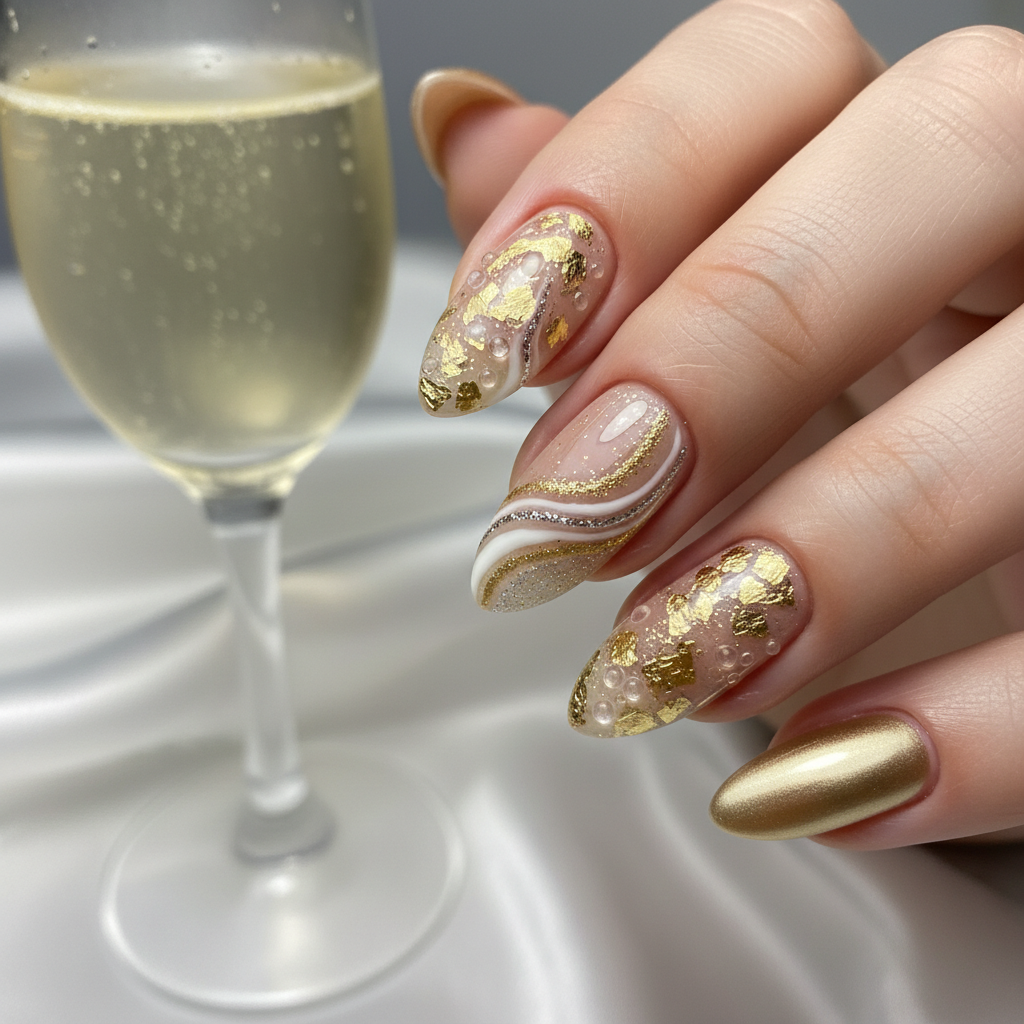 Photo-real Salon Champagne Nails