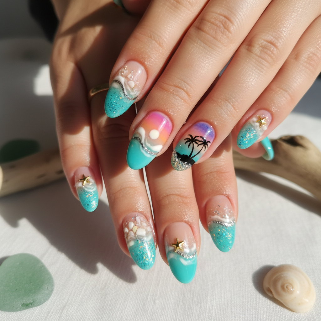 Photo-real Salon Beach Nails