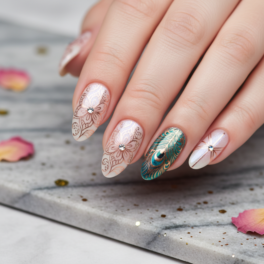 Beautiful Photo-real Salon Stamping Nails