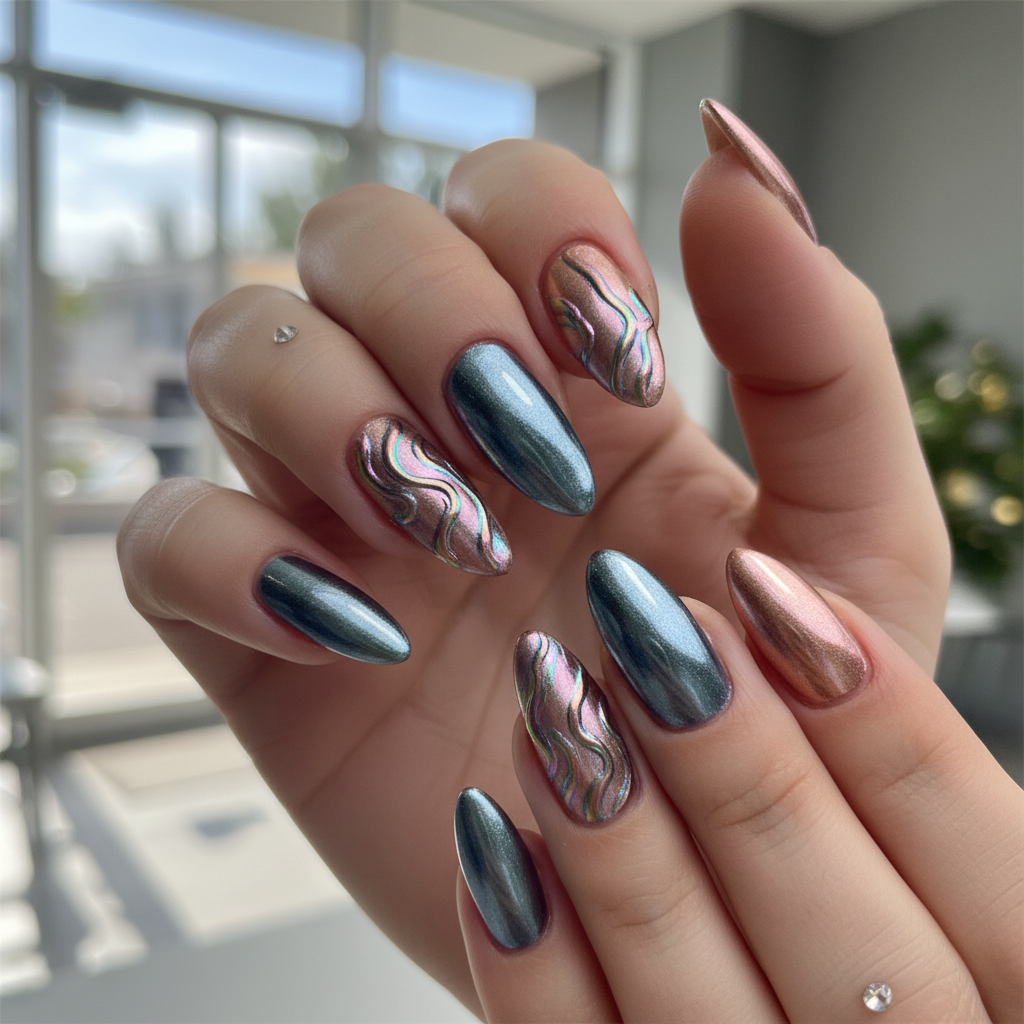 Stunning Photo-real Salon Chrome Nails