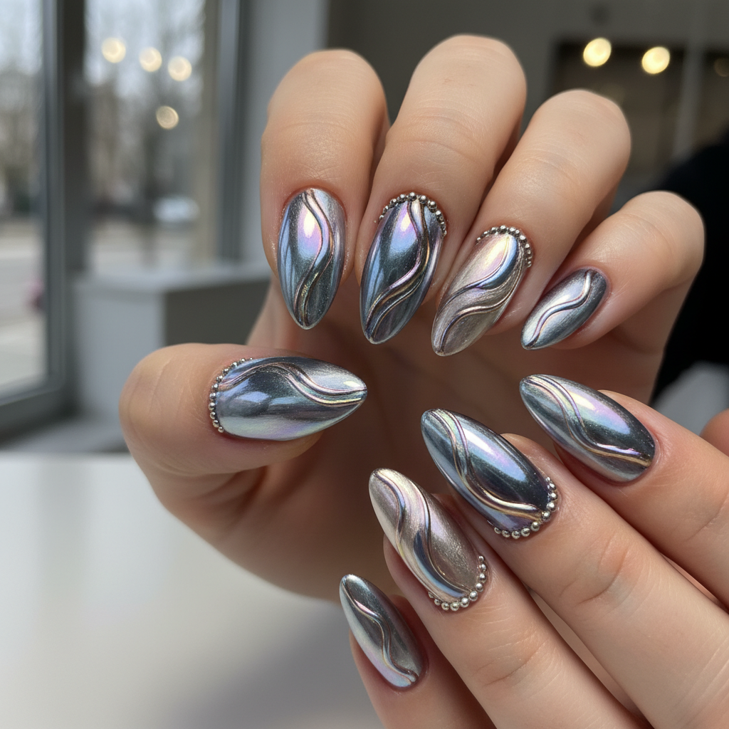 Gorgeous Photo-real Salon Chrome Nails