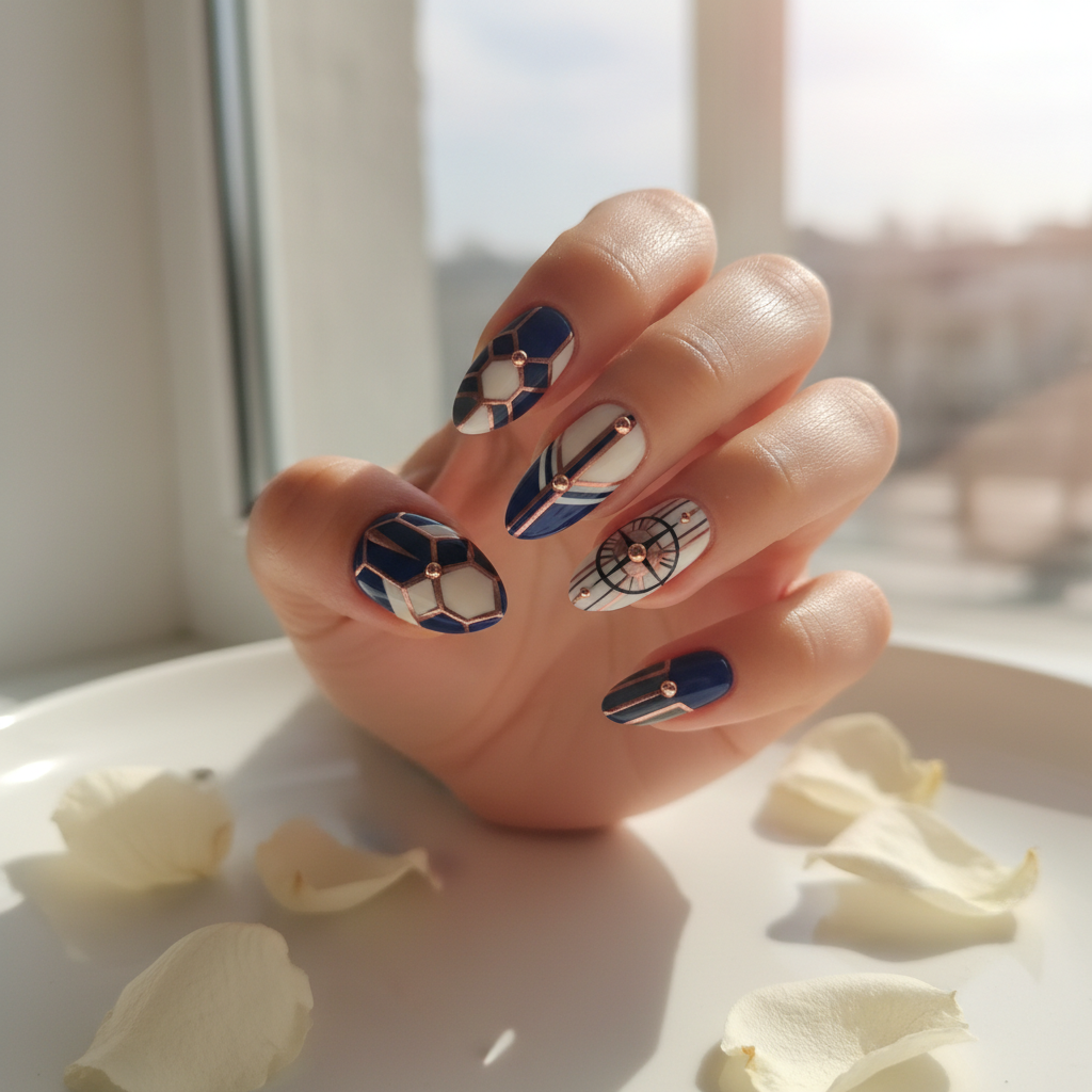 Beautiful Photo-real Salon Geometric Nails