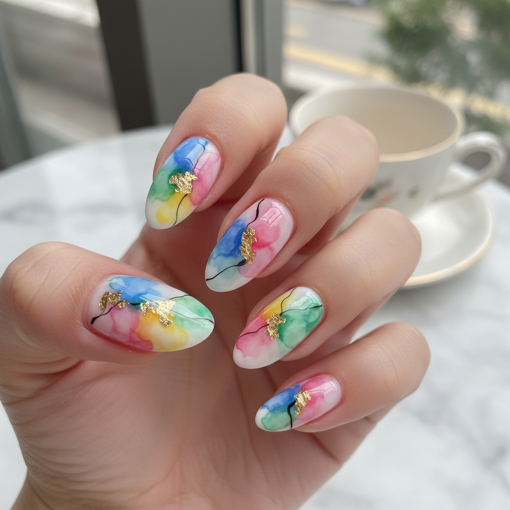 Photo-real Salon Watercolor Nails