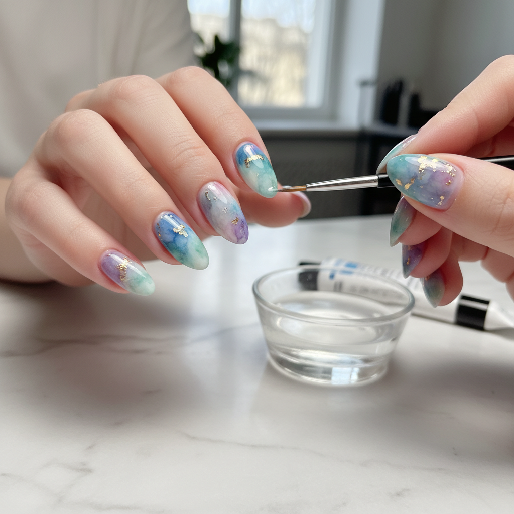 Stunning Photo-real Salon Watercolor Nails