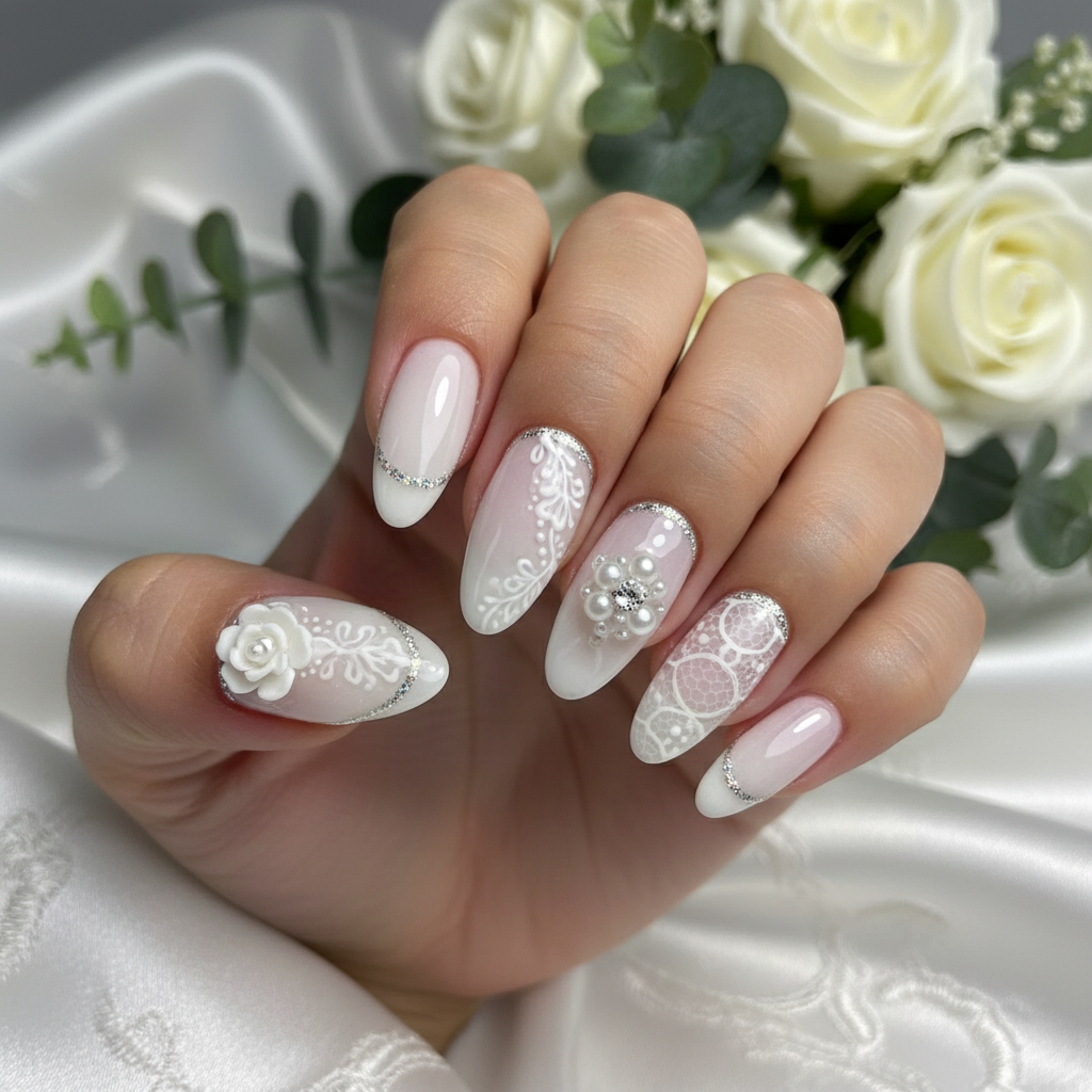 Gorgeous Photo-real Salon Wedding Nails