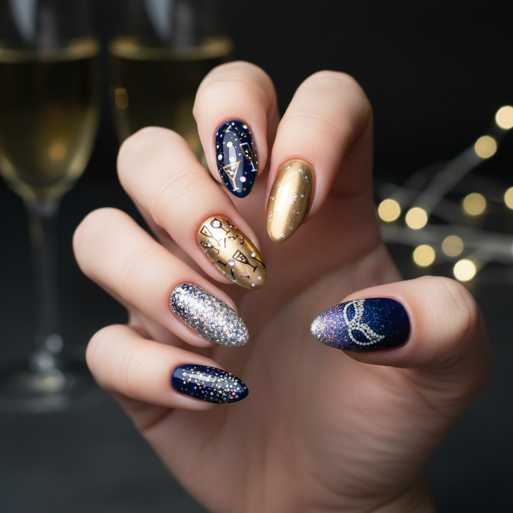 Sophisticated Photo-real Salon Party Nails
