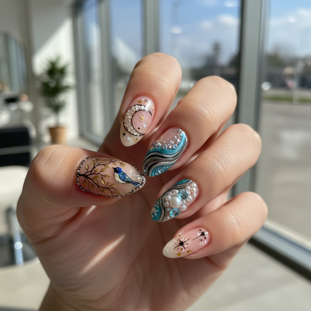 Sophisticated Photo-real Salon Detailing Nails