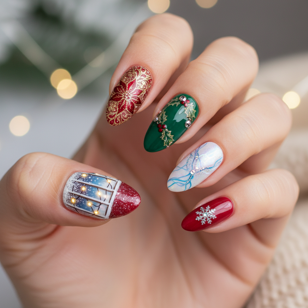 Sophisticated Photo-real Salon Holiday Nails