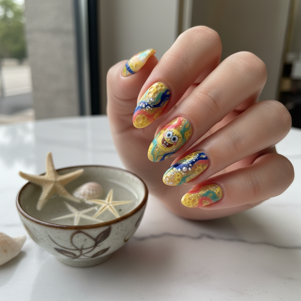 Photo-real Salon Sponge Nails Sponge nail art