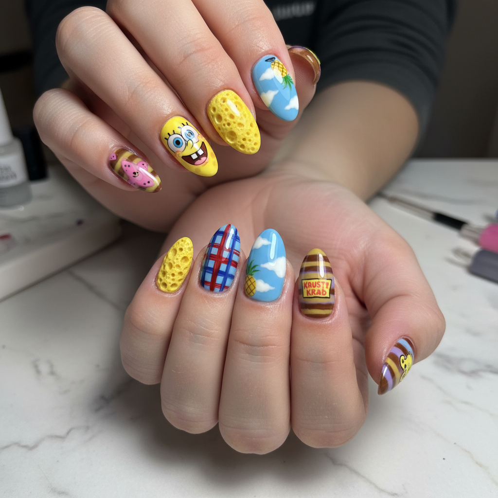 Gorgeous Photo-real Salon Sponge Nails Sponge nail art