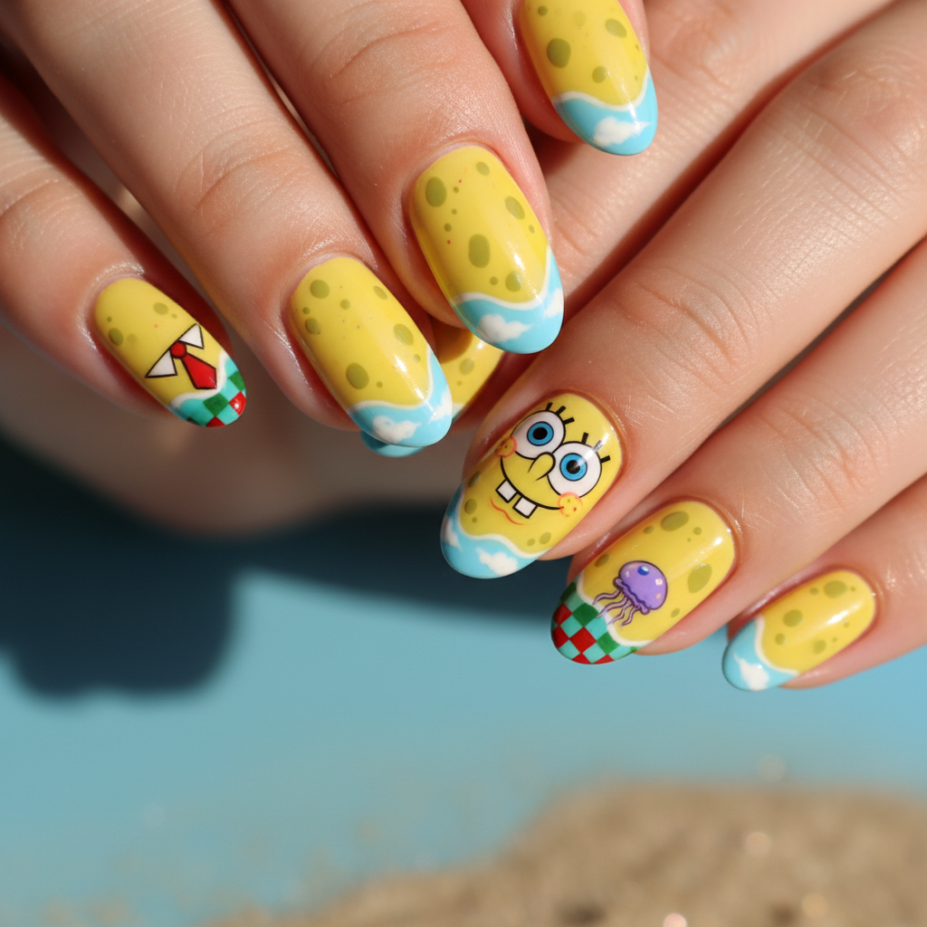Beautiful Photo-real Salon Sponge Nails Sponge nail art