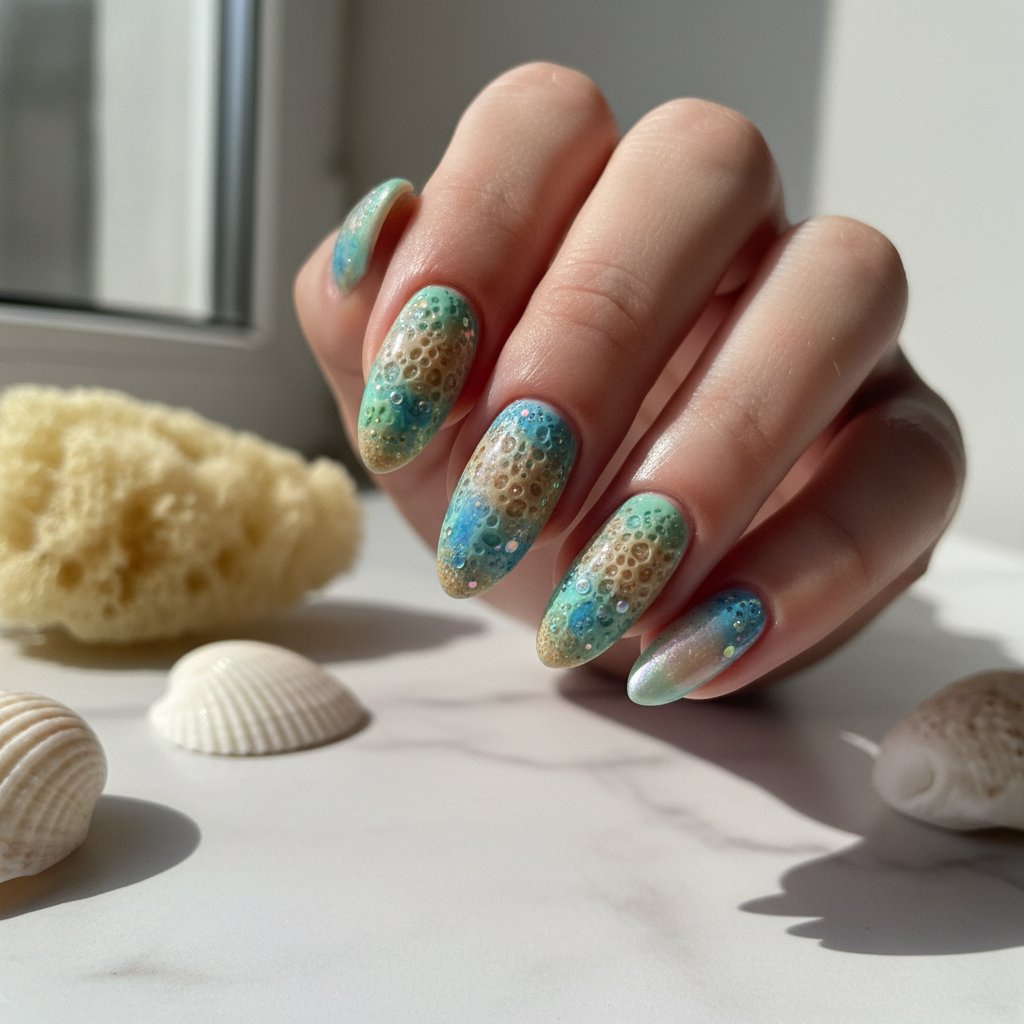 Beautiful Photo-real Salon Sponge Nails Sponge nail art