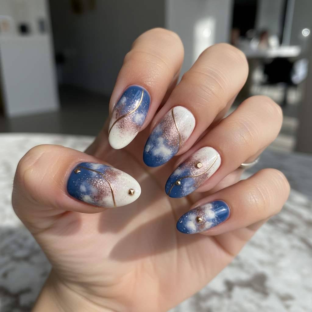 Sophisticated Photo-real Salon Sponging Nails Sponging nail art