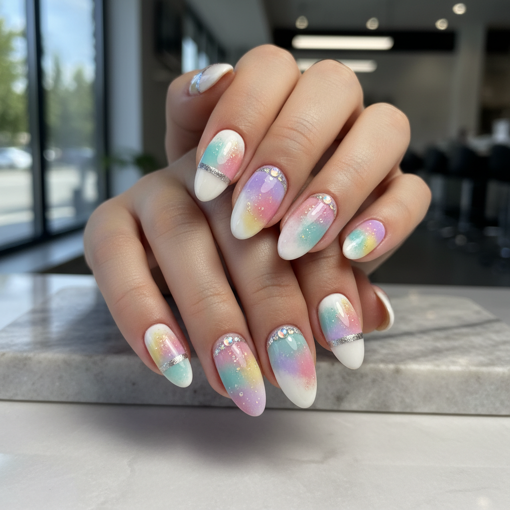 Beautiful Photo-real Salon Sponging Nails Sponging nail art