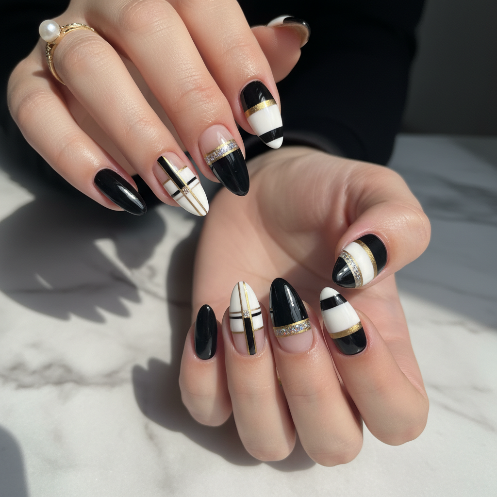 Sophisticated Photo-real Salon Stripes Nails