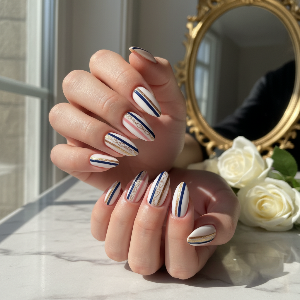 Photo-real Salon Stripes Nails