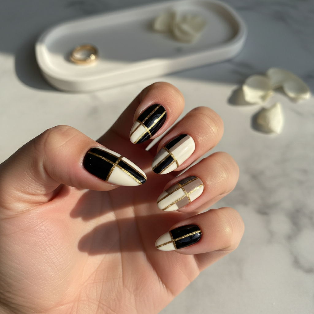 Sophisticated Photo-real Salon Stripes Nails Stripes nail art