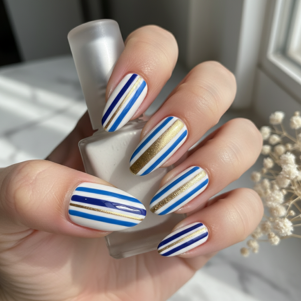 Stunning Photo-real Salon Stripes Nails Stripes nail art