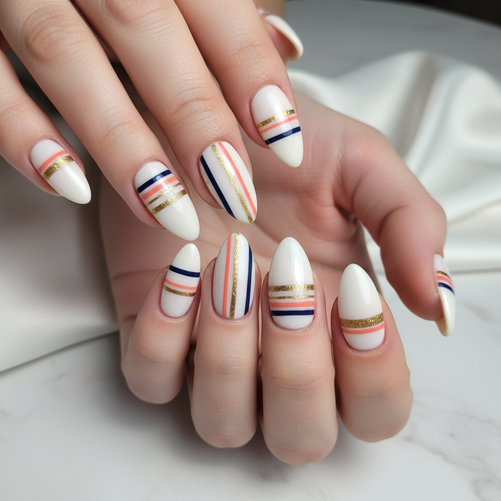 Gorgeous Photo-real Salon Stripes Nails Stripes nail art