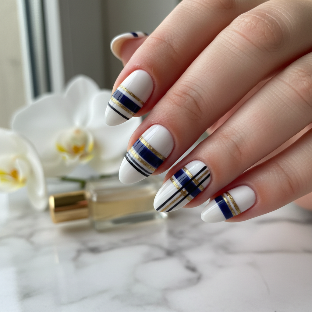 Stunning Photo-real Salon Stripes Nails Stripes nail art
