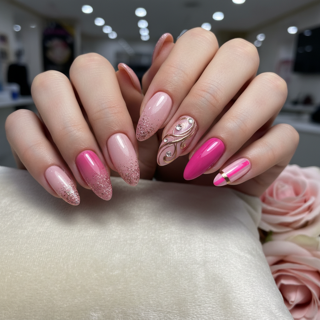 Photo-real Salon Pink Nails
