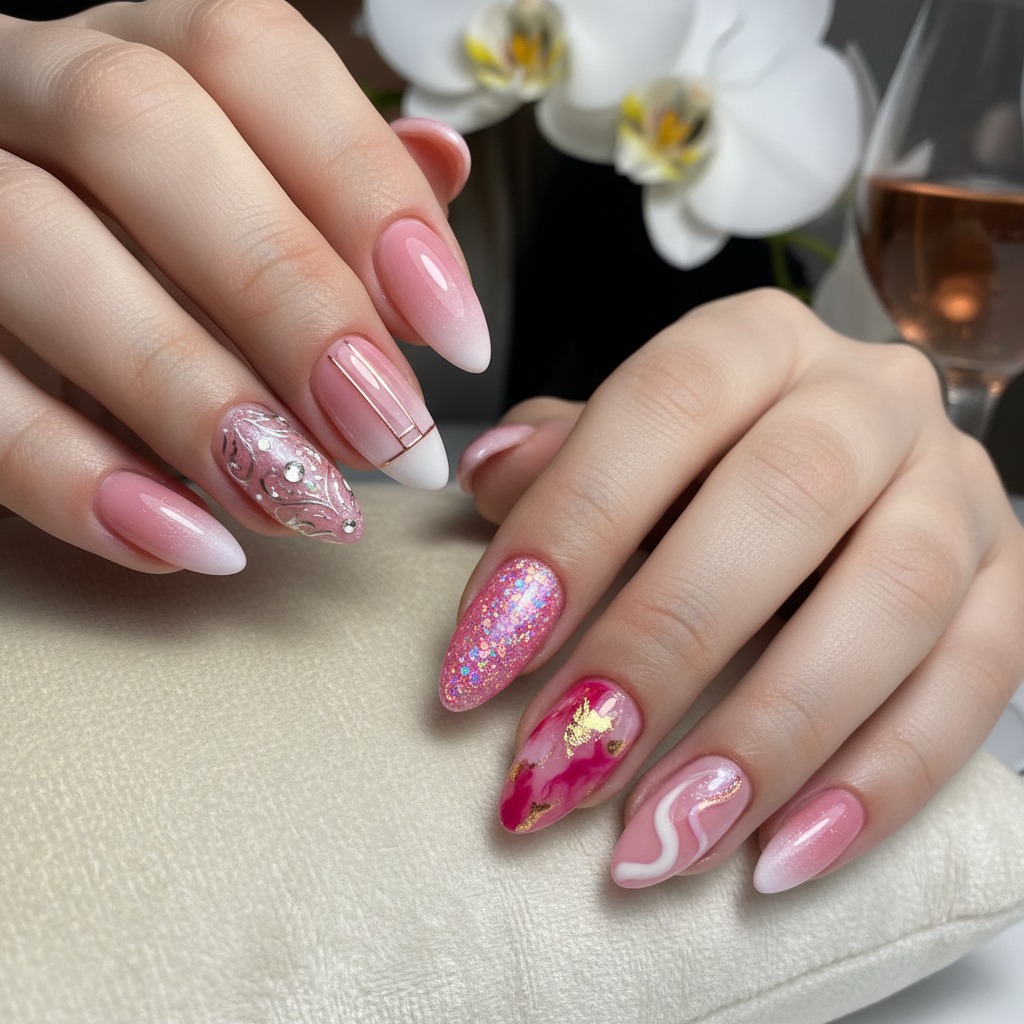 Sophisticated Photo-real Salon Pink Nails
