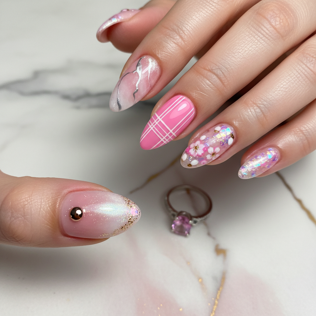 Sophisticated Photo-real Salon Pink Nails