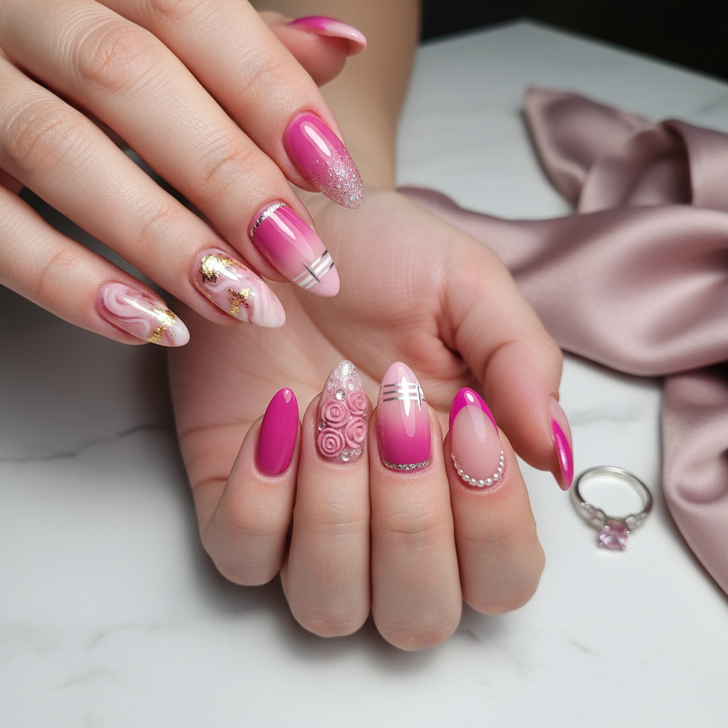 Sophisticated Photo-real Salon Pink Nails