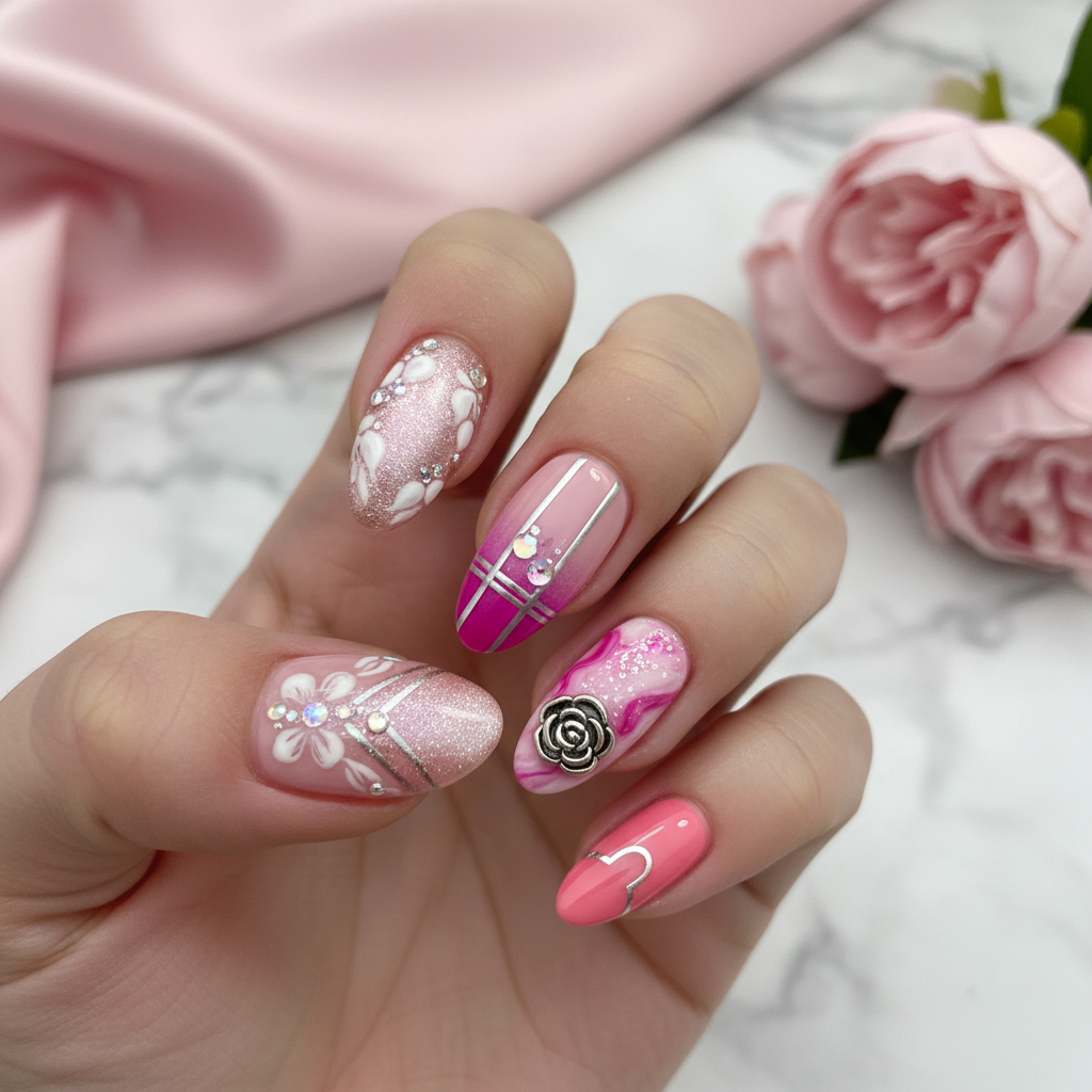 Beautiful Photo-real Salon Pink Nails