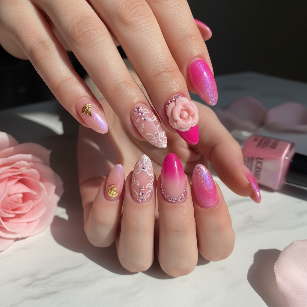 Gorgeous Photo-real Salon Pink Nails