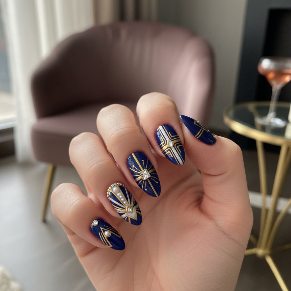 Photo-real Salon Art Deco Nails Art Deco nail art