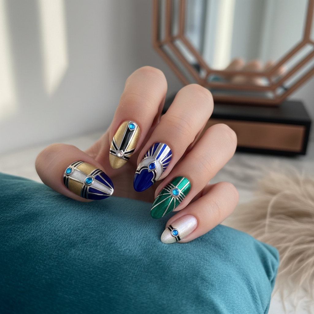 Beautiful Photo-real Salon Art Deco Nails Art Deco nail art