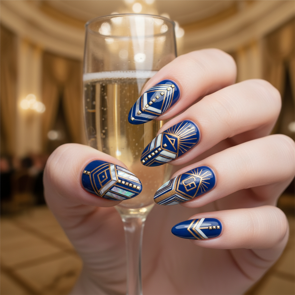 Gorgeous Photo-real Salon Art Deco Nails Art Deco nail art