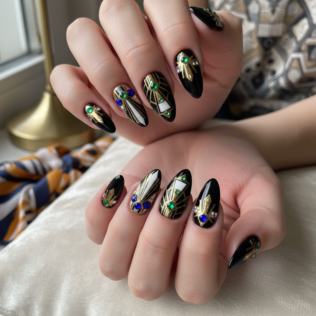 Beautiful Photo-real Salon Art Deco Nails Art Deco nail art
