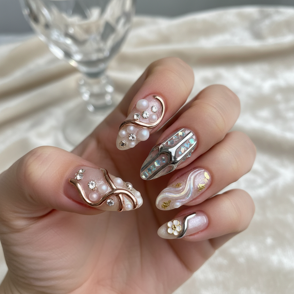 Sophisticated Photo-real Salon 3D Nails 3D nail art