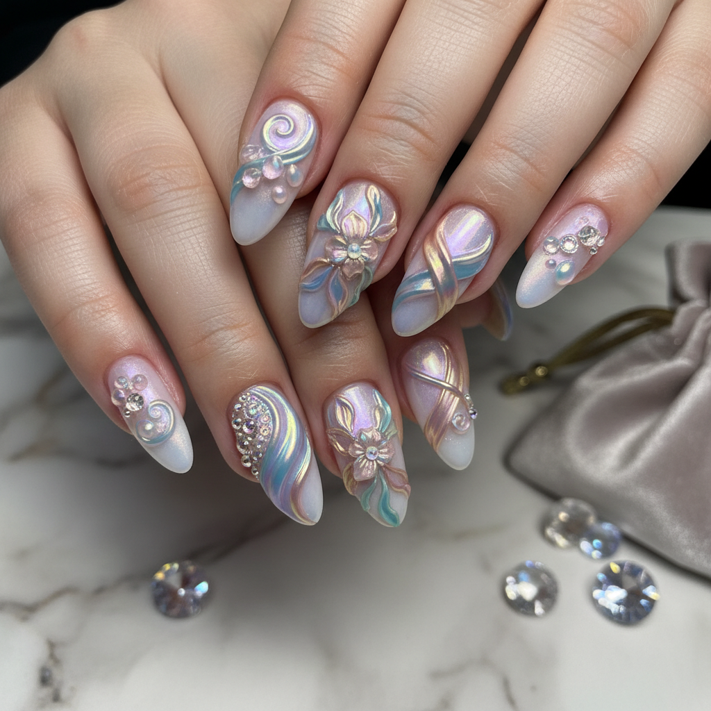 Beautiful Photo-real Salon 3D Nails 3D nail art