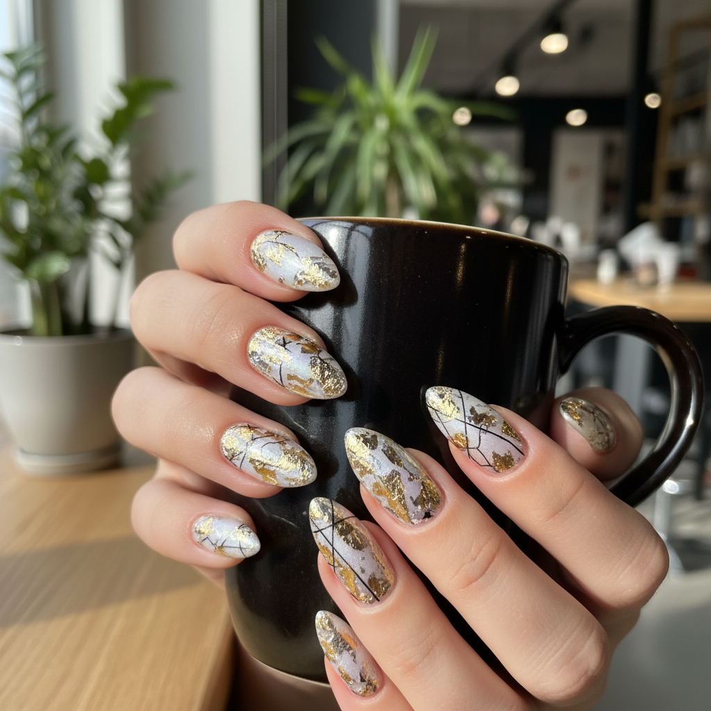 Stunning Photo-real Salon Foil Nails