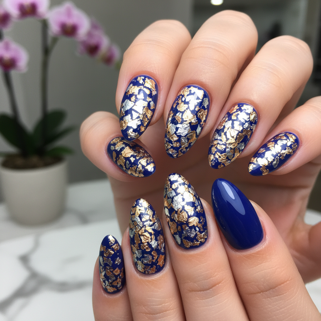 Stunning Photo-real Salon Foil Nails Foil nail art