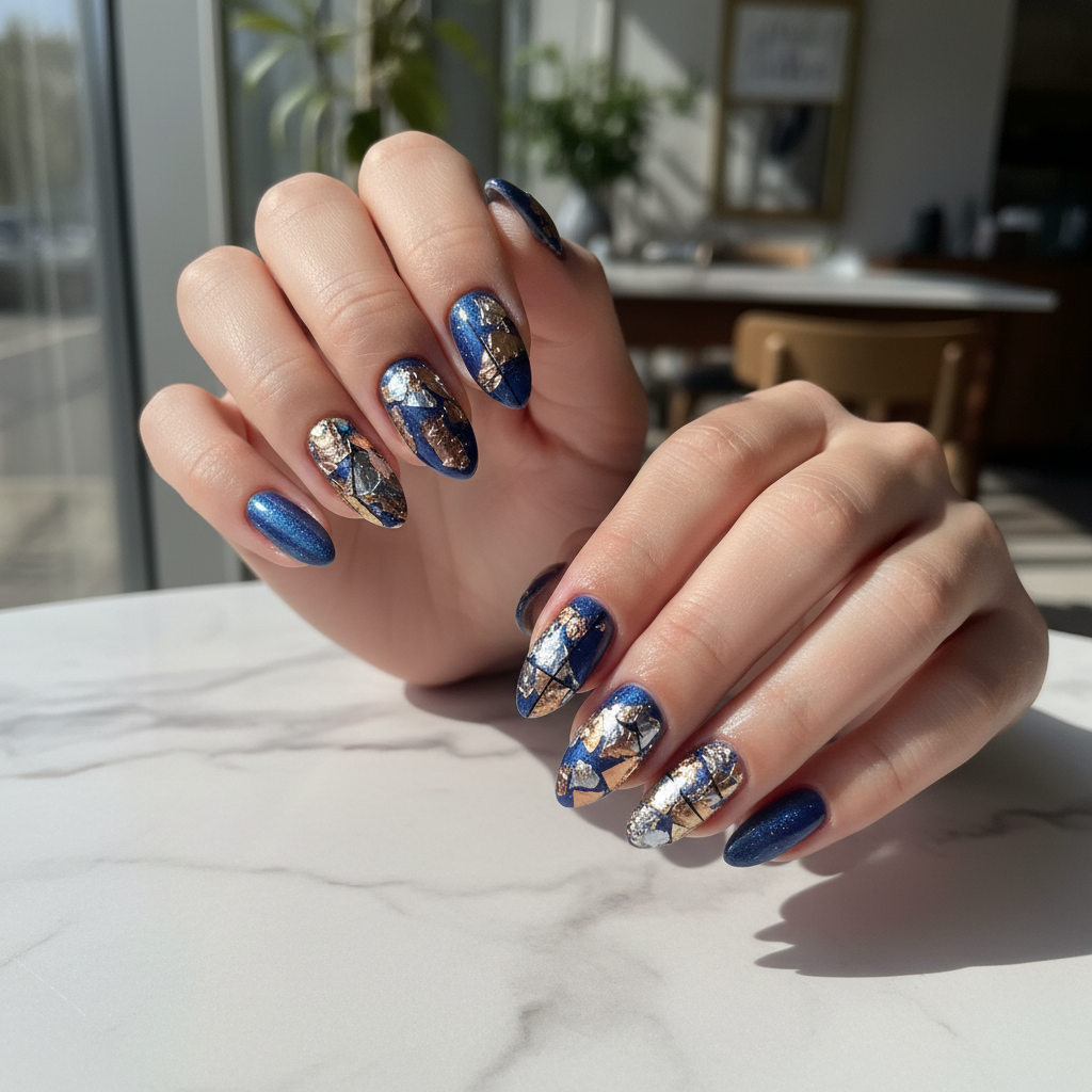 Stunning Photo-real Salon Foil Nails Foil nail art