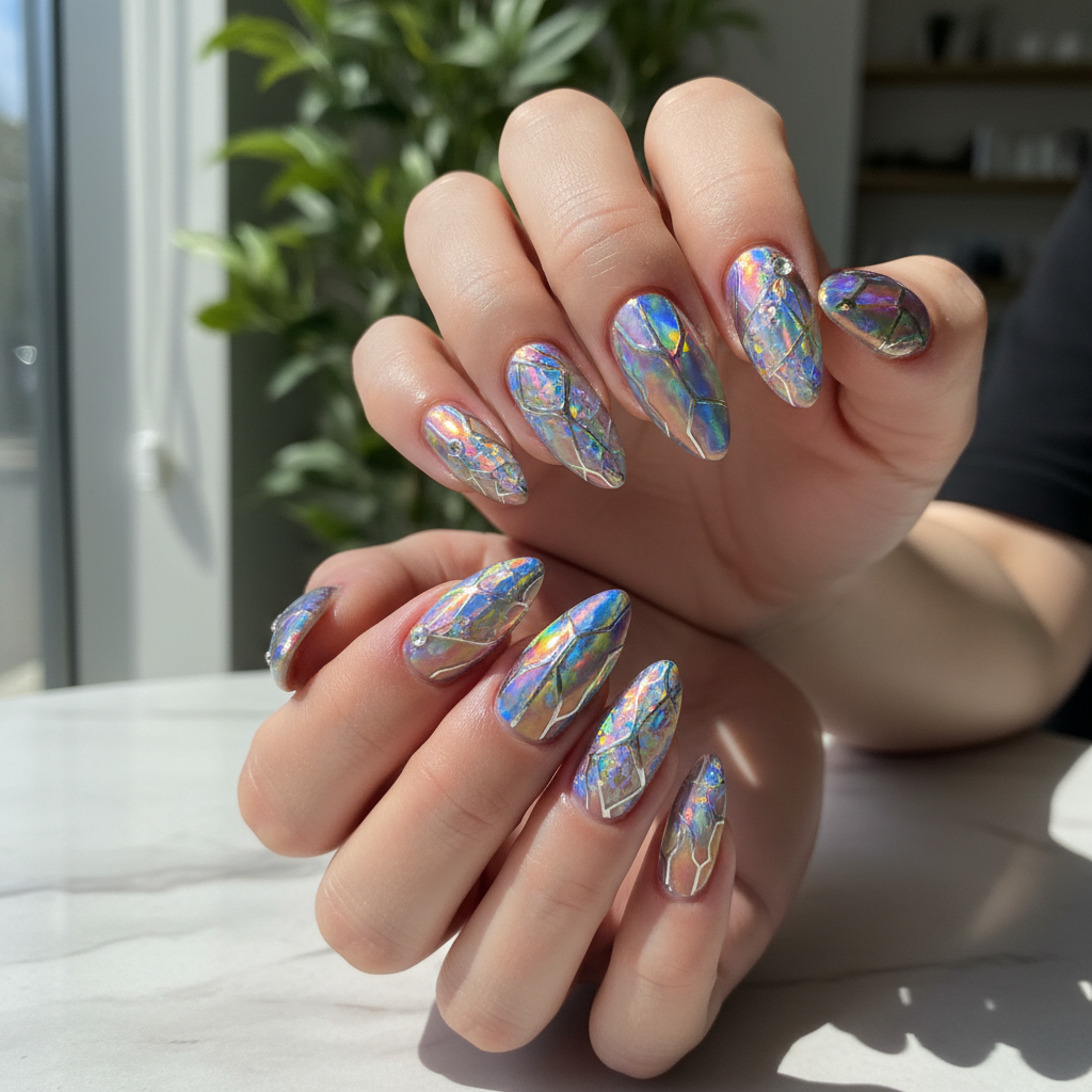 Photo-real Salon Holographic Nails