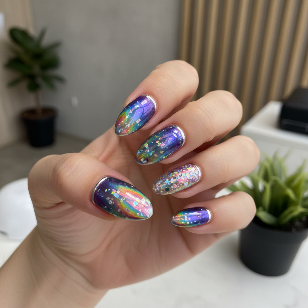 Stunning Photo-real Salon Holographic Nails