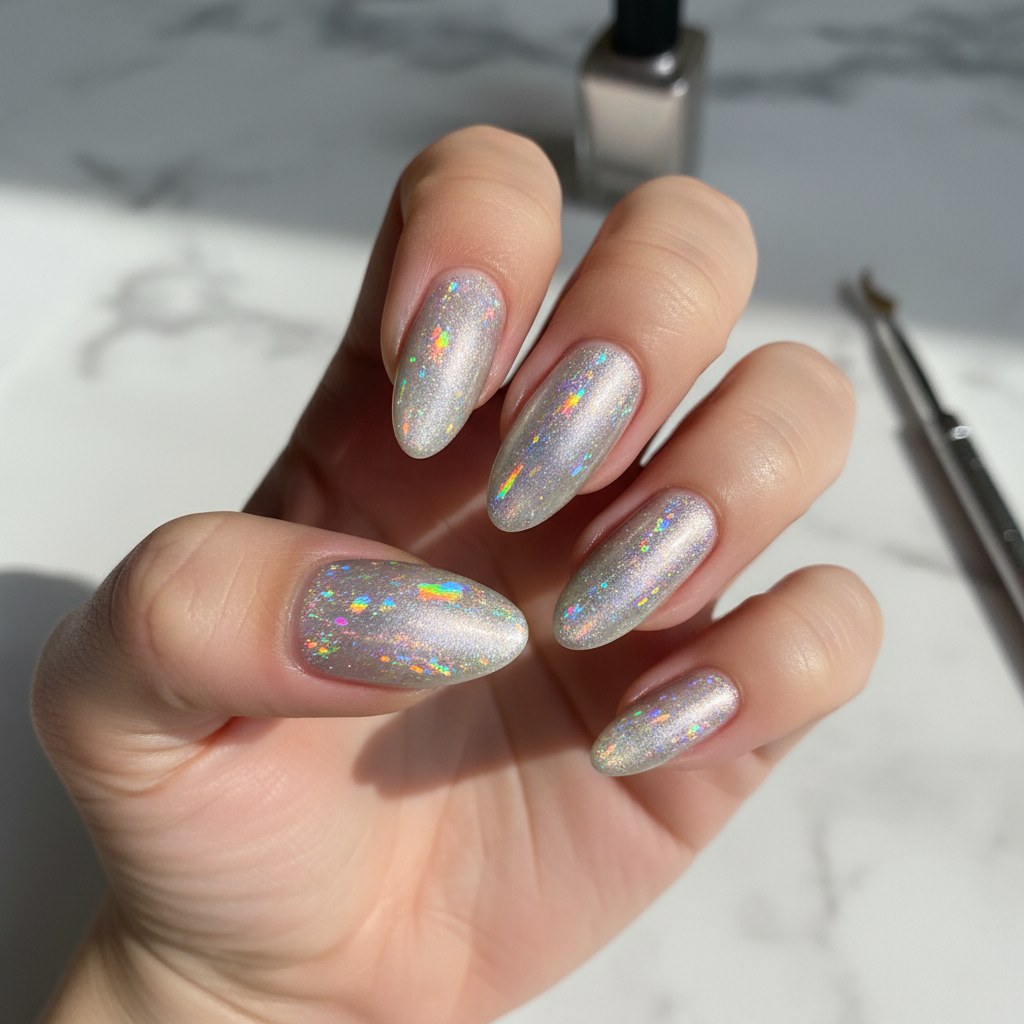 Beautiful Photo-real Salon Holographic Nails