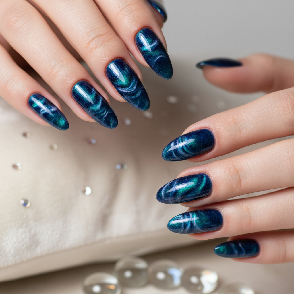 Beautiful Photo-real Salon Magnetic Nails Magnetic nail art