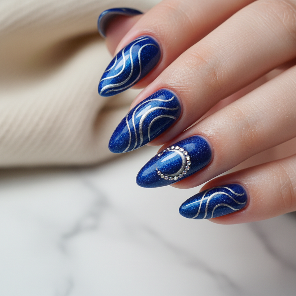Sophisticated Photo-real Salon Magnetic Nails Magnetic nail art