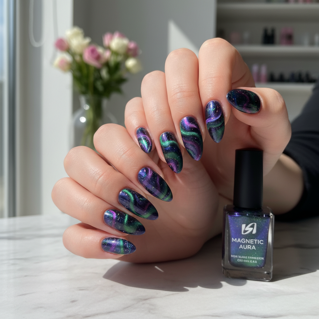 Gorgeous Photo-real Salon Magnetic Nails Magnetic nail art