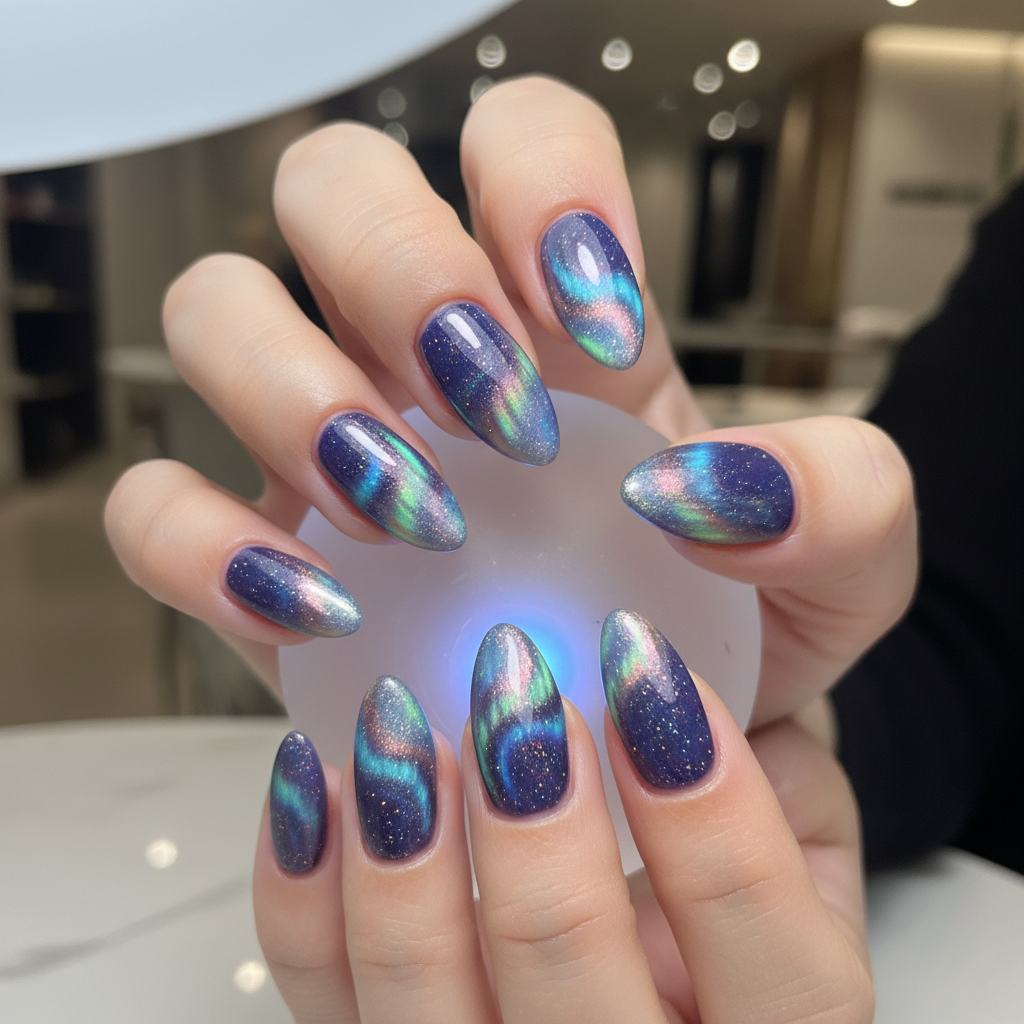 Sophisticated Photo-real Salon Aurora Nails Aurora nail art