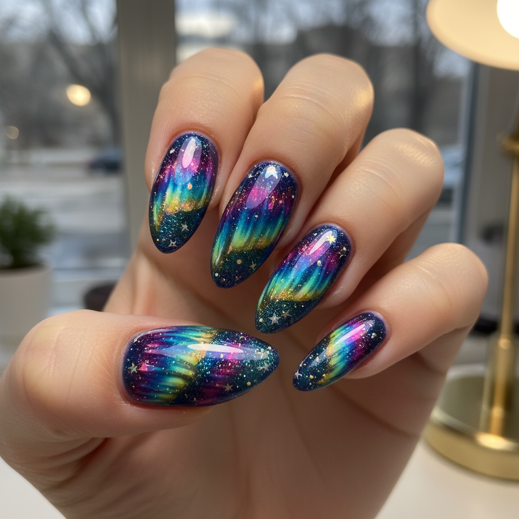Beautiful Photo-real Salon Aurora Nails Aurora nail art